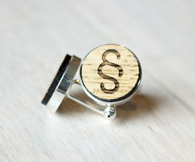 spinki do mankietów Drewniane spinki do mankietów PARAGRAF