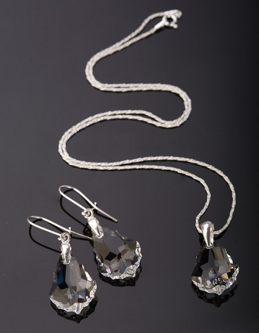 Komplet kryształ Swarovski crystal w srebrze - baroque mellody