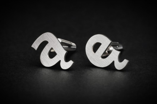 spinki do mankietów Srebrne spinki do mankietów Ę Ą