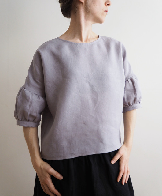 bluzki - inne Bluzka "COSMOS" szary, 100% len