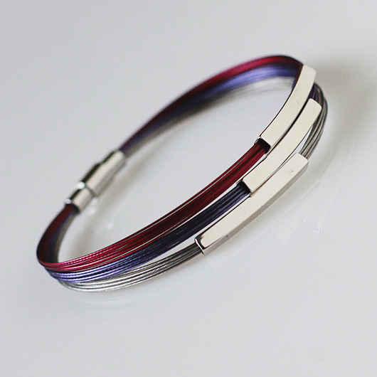 bransoletki - inne Denim Bordo Szarość v Silver