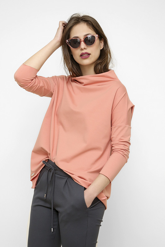 Bluzka oversize Lily w brzoskwiniowym kolorze Freeshion