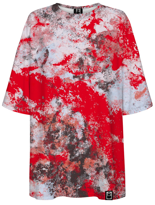 t-shirt damskie DR.CROW T-shirt Damski Oversize Marble Red