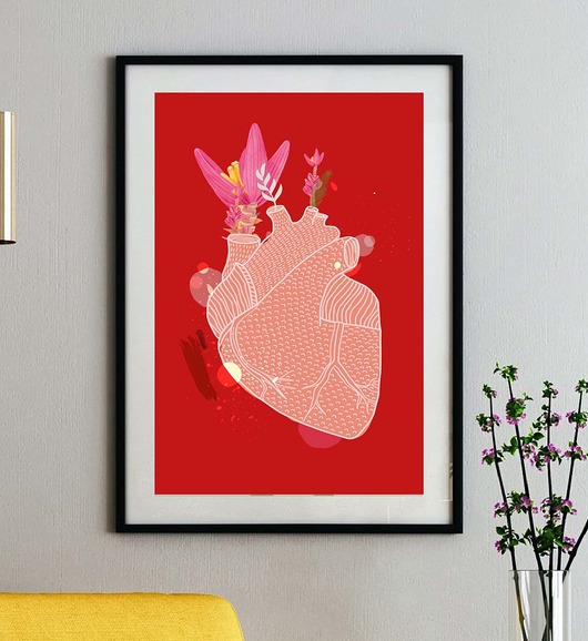 grafiki i ilustracje Plakat czerwone serce - różne formaty