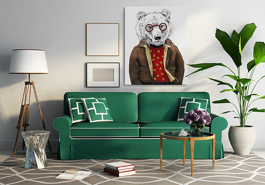 OBRAZ NA PŁÓTNIE -  60x80cm  NIEDŹWIEDŹ LUdesign gallery