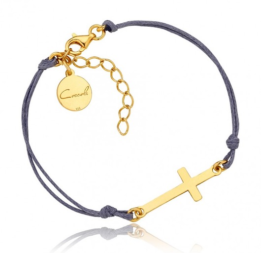 BRANSOLETKA SZNURKOWA Z KRZYŻYKIEM- SREBRO 925  Coccola JEWELLERY