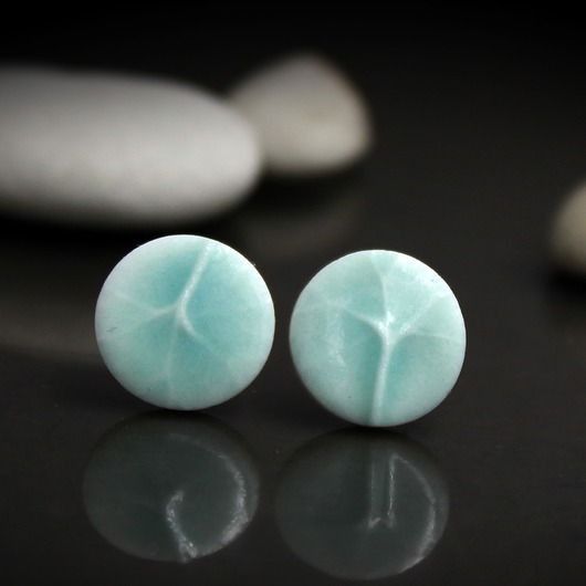 kolczyki ceramiczne Roślinne/stal chirurgiczna/