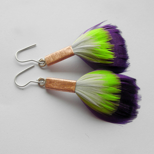 kolczyki z piórami PIÓRKO kolczyki