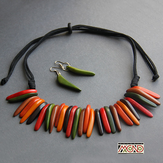 Kolorowa tagua na rzemyku  Galeria Macondo