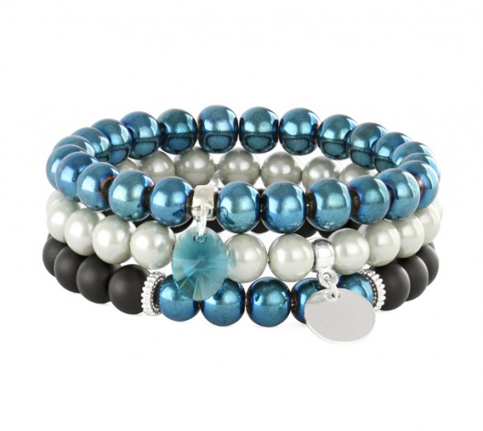 Simply Charm - Metalic blue,gray & black set. Lavoga