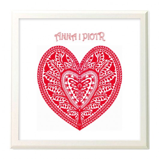Serce na zamówienie (Art Papercut) na ludowo