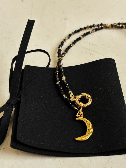 naszyjniki - inne Naszyjnik Agat Czarny Księżyc