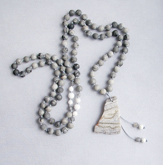 wisiory S A L E : UNIKATOWY naszyjnik MALA jaspis, agat