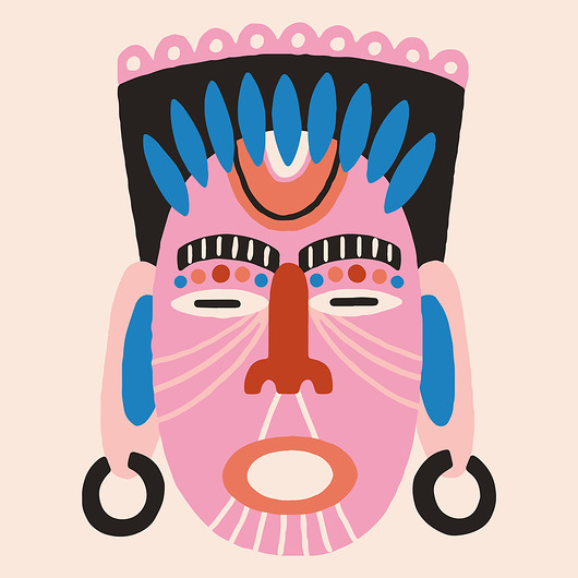 obrazy African mask  - obraz na płótnie lub plakat