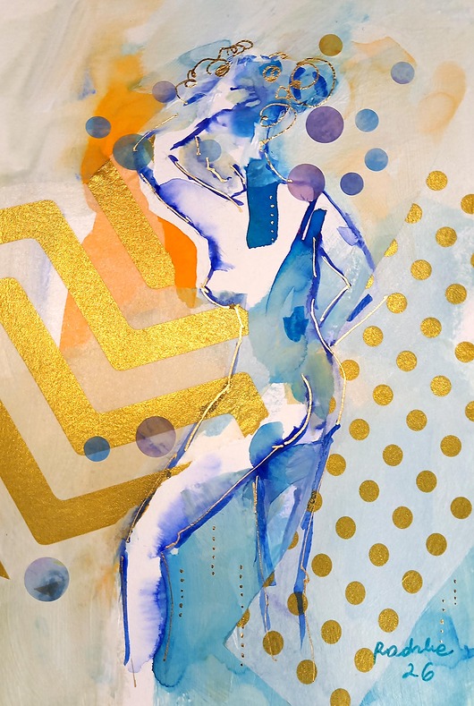 obrazy Kumoszka 36 - akwarela 16x24 cm unikat