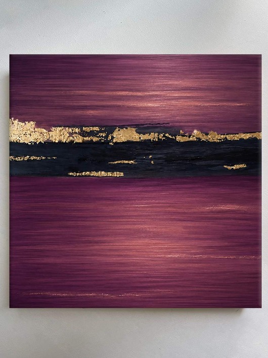 obrazy WRZOSOWE MARZENIE - Duży obraz ręcznie malowany akryl 120x120cm
