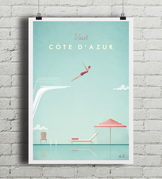 Lazurowe Wybrzeże - vintage plakat minimalmill