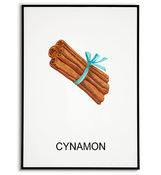 plakaty Plakat  GRAFIKA CYNAMON warzywa obraz ZIOŁA