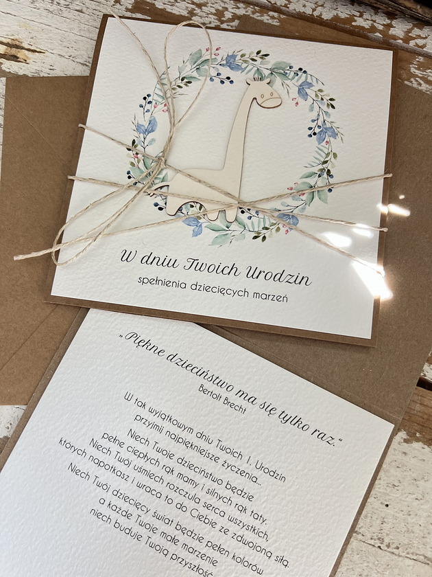 kartki scrapbooking Ręcznie robiona kartka dla dziecka na urodziny - dla chłopca - roczek