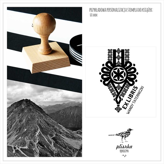 EX LIBRIS stempel do książek PARZENICA Pliszka Rekoczyn