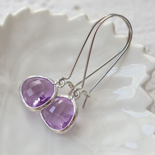pink glass in silver  Made by Magda