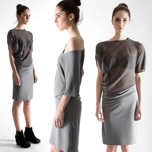 tuniki damskie Tunika Sukienka Bluzka GRAY MELANGE