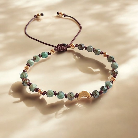 bransoletki z kamieni naturalnych SIŁA DO DZIAŁANIA - lunula z turkusem afrykańskim