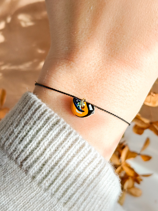 bransoletki na sznurku Bransoletka  sikorka bogatka zawieszka z ptaszkiem oryginalne dodatki