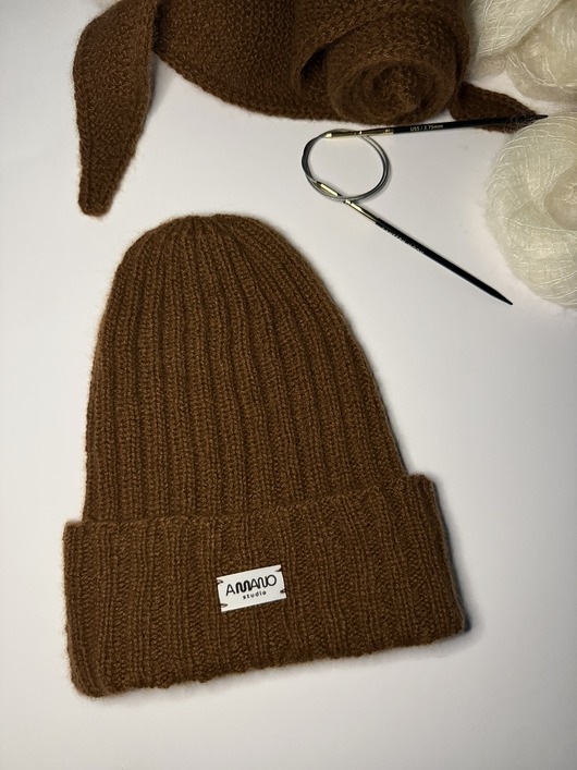 czapki damskie Hazelnut cashmere beanie