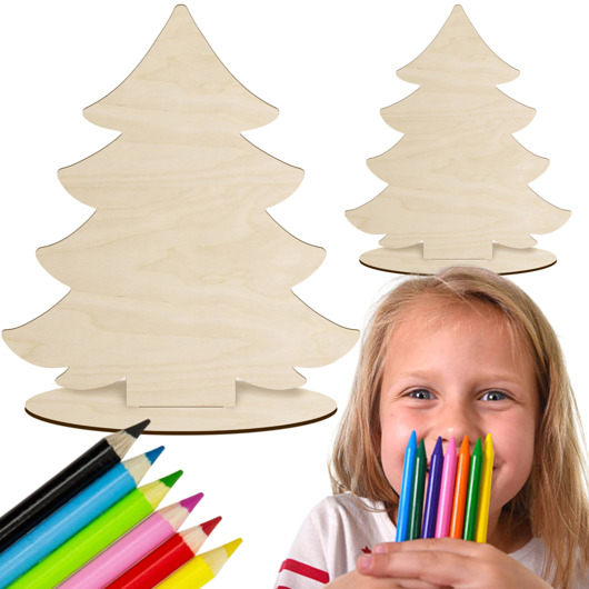 figurki i rzeźby Drewniana Choinka Figurka Świąteczna Ozdoba Bożonarodzeniowa DIY 10 SZTUK