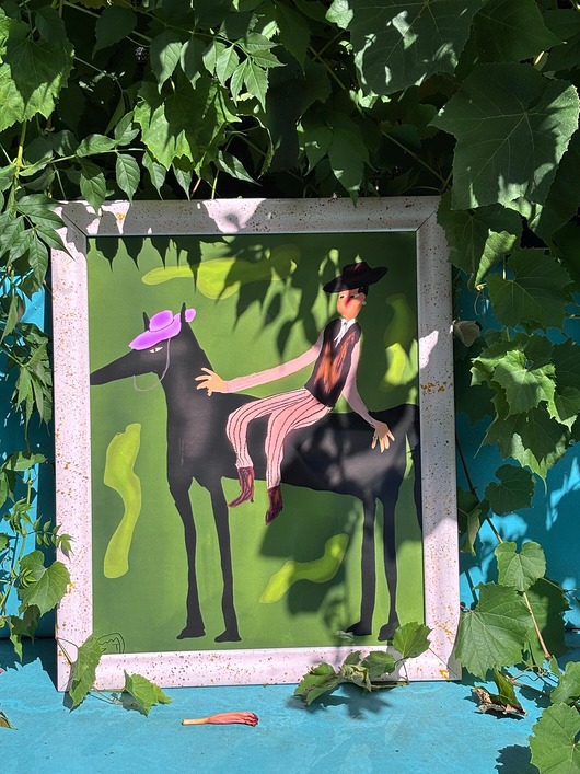 grafiki i ilustracje The Emerald Ride - Handmade wooden frame with original illustration print