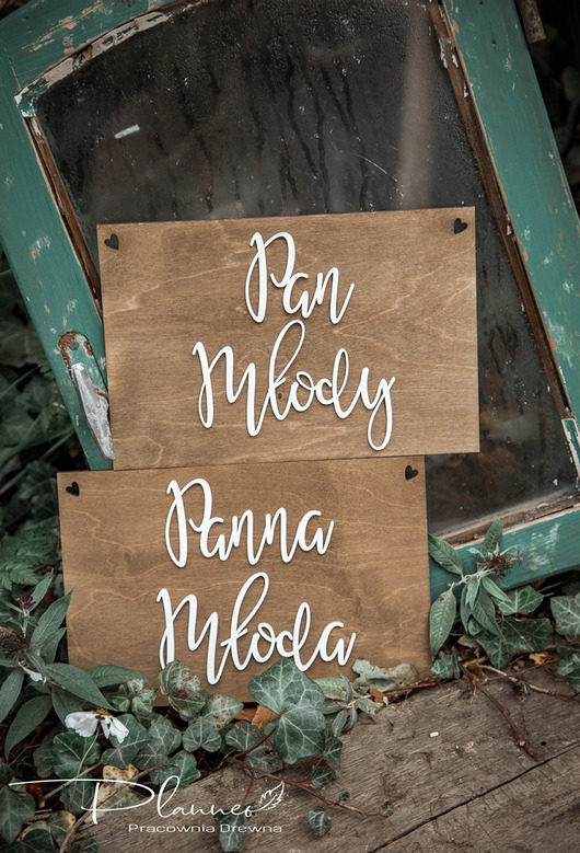 Ślub - inne Tabliczki Pan Młody Panna Młoda