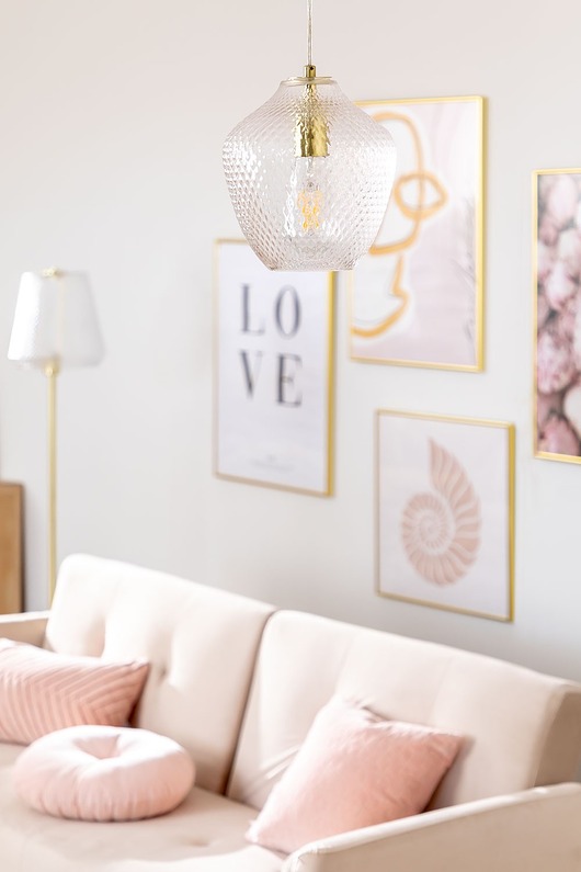 lampy wiszące Lampa wisząca złota ze szklanym kloszem Yulen