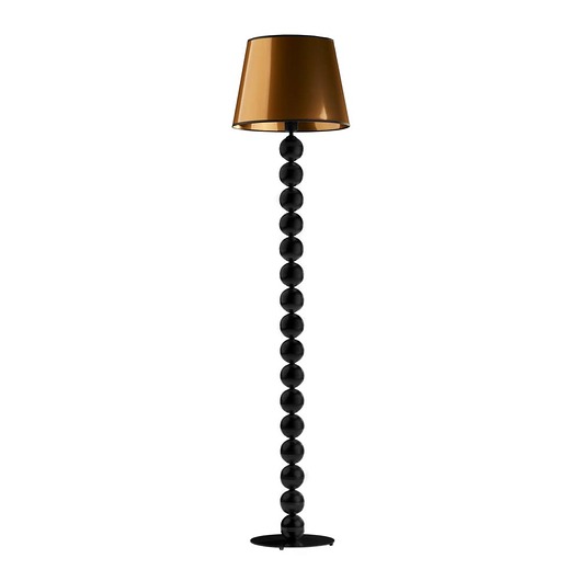 lampy podłogowe Czarno-miedziana lampa stojąca w stylu loftowym BANGKOK MIRROR