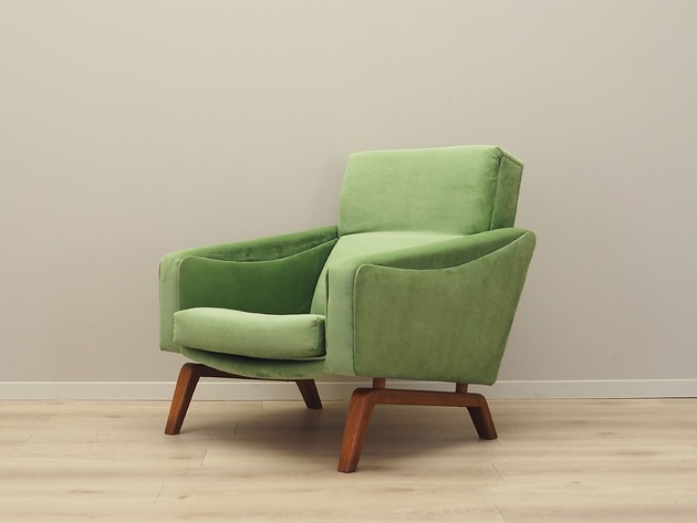 fotele Fotel zielony, duński design, lata 70, produkcja: Dania