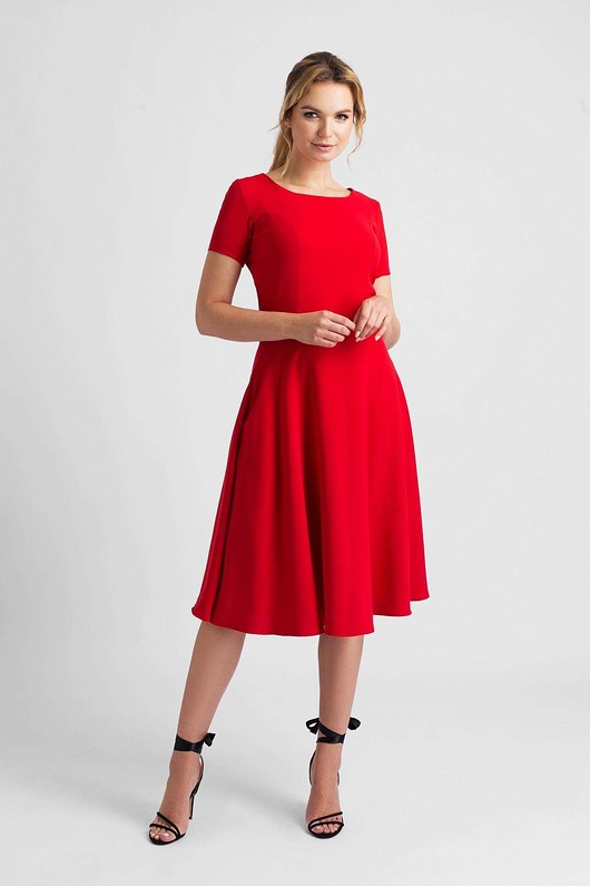 Sukienka czerwona midi ANNA BLUM COLLECTION