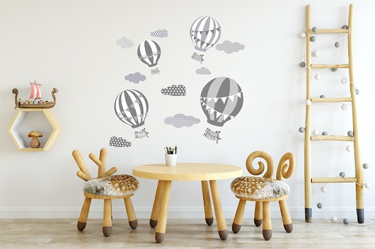 Naklejka ścienna dla dzieci balon balony chmury  madras24