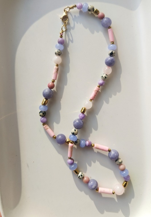 chokery Bloom violet- naszyjnik