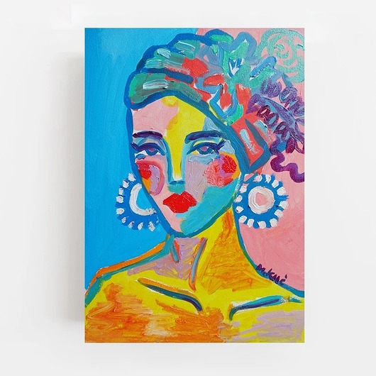 obrazy Portret kobiety w turbanie obraz olejny do salonu