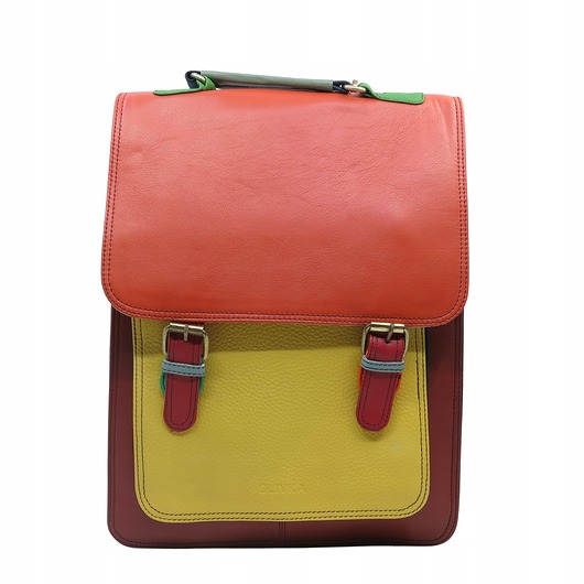 plecaki Plecak skórzany damski torebka 2w1 elegancki pojemny mieści A4 OLIVKA