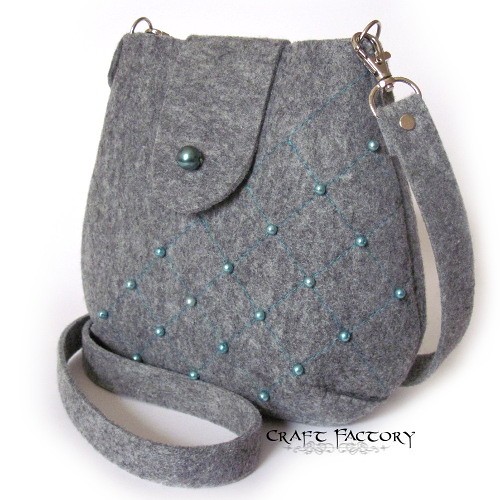 Light Turquoise Chequered - torebka na ramię Craft Factory