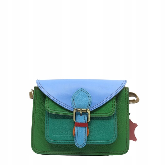 torby na ramię Torebka listonoszka oryginalna skórzana kolorowa elegancka pasek eko OLIVKA