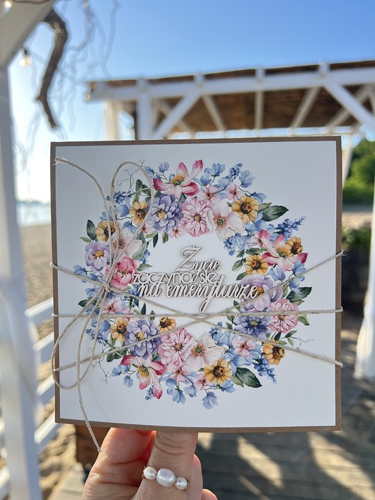 kartki scrapbooking Wyjątkowa kartka ręcznie robiona prezent - gratulacje kartka dla emeryta, eme