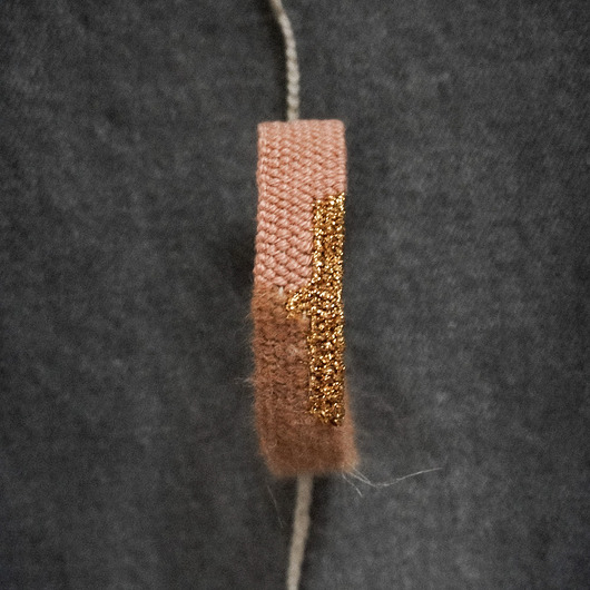 bransoletki - inne Tkana bransoletka handmade - herbaciany beż