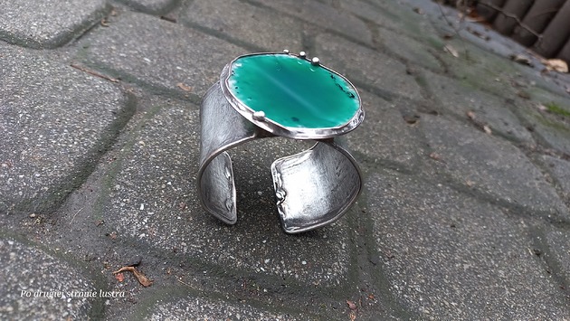 bransoletki wire wrapping Zielona łąka  - bransoletka regulowana