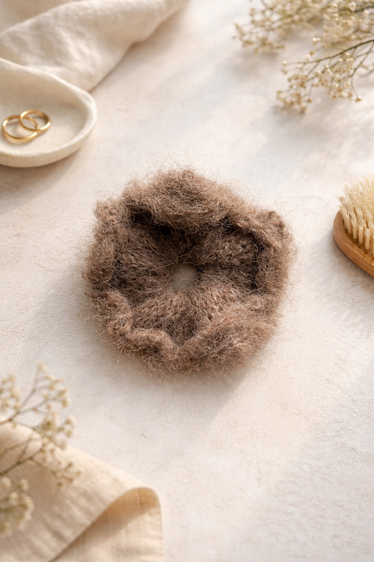 gumki do włosów Ręcznie robiona gumka do włosów z baby alpaki  wełny merino