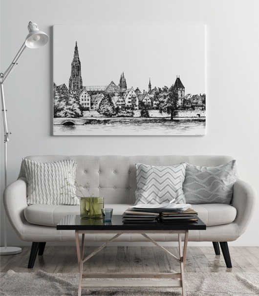 Panorama miasta Ulm beata sketches