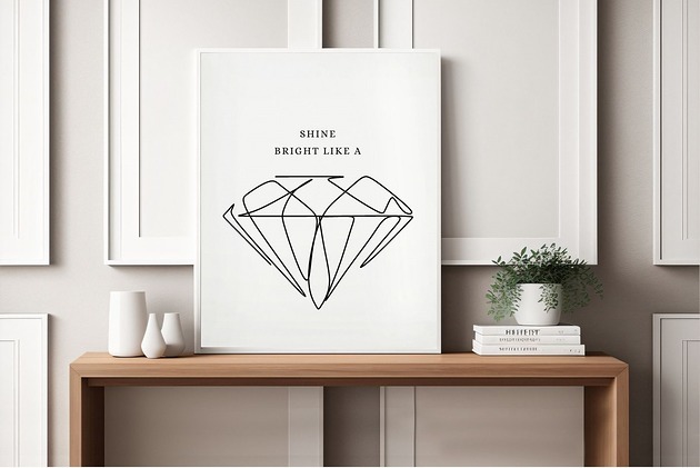 grafiki i ilustracje PLAKAT diament, shine bright like diamond