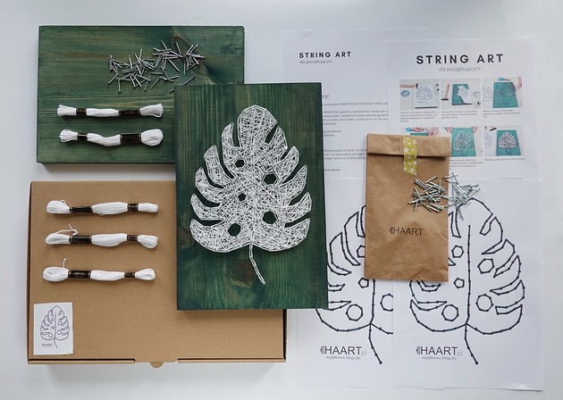 inne BOX DIY String art MONSTERA kreatywny zestaw zrób to sam