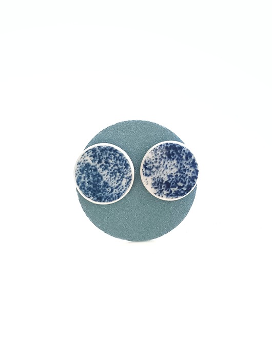 kolczyki ceramiczne Kolczyki ceramiczne w kobaltowe wzory